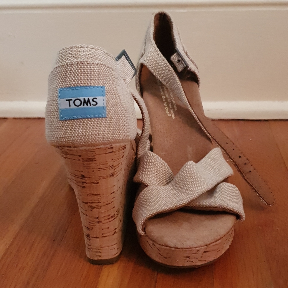 Toms Cork Neutral Wedges